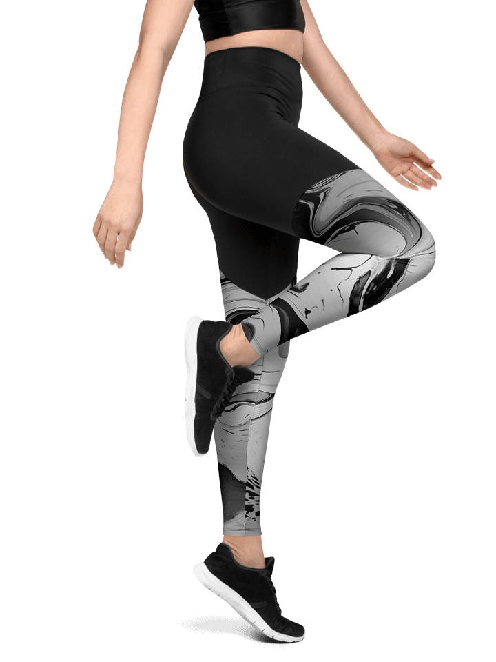 Black Marble-Sports Leggings product image (2)