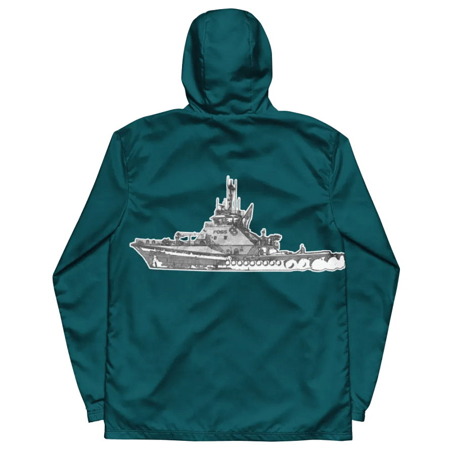 Teal Foss Tugboat Sketch Windbreaker product image (1)