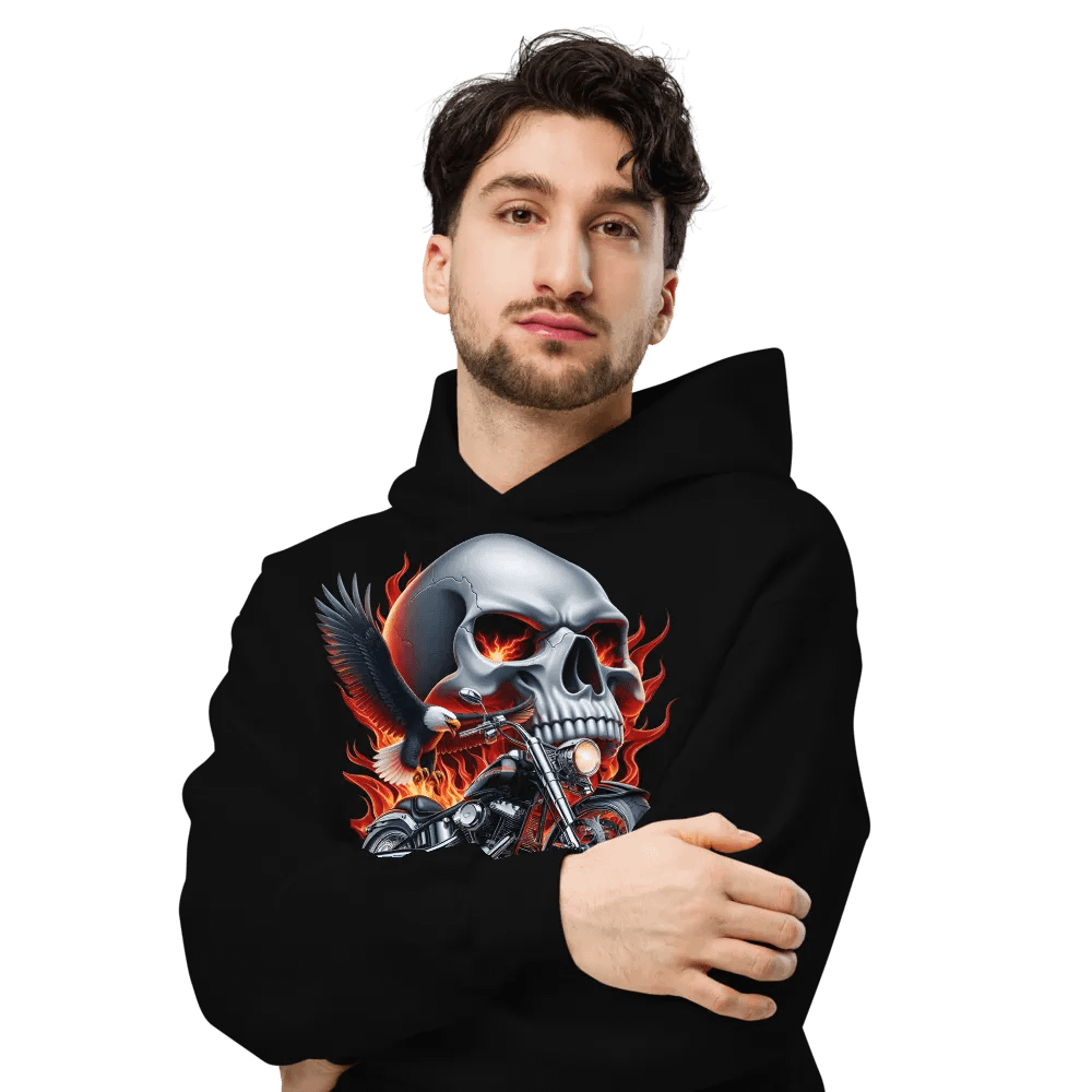 Eagle Skull Rider Oversized Hoodie #10 product image (6)