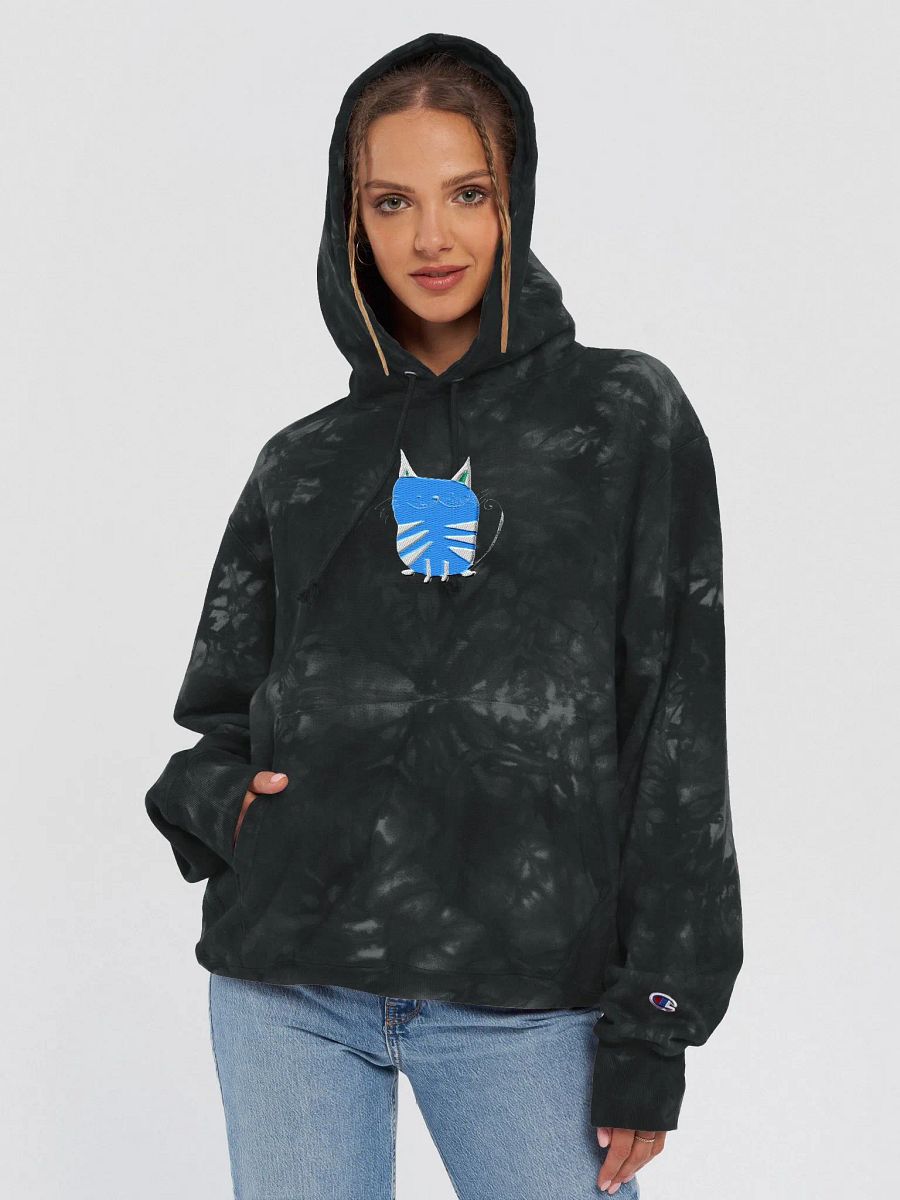 Abstract Whimsical Fun Stripe Cat Ladies Tie Dye Hoodie product image (1)