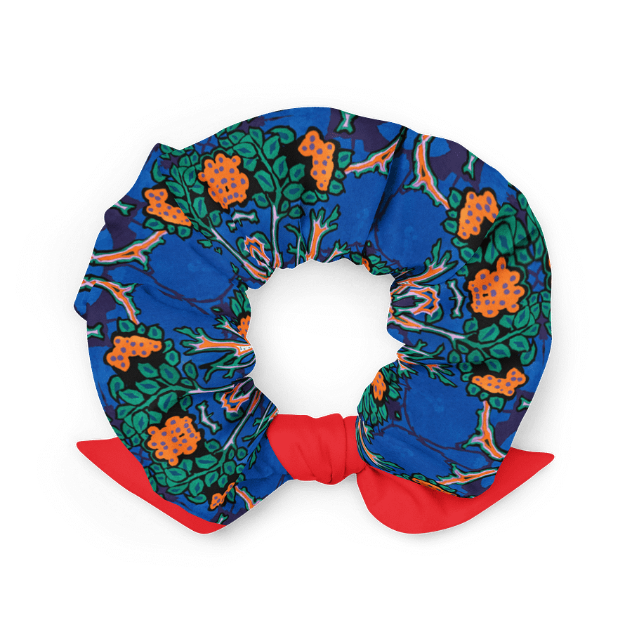 Bold Abstract Floral & Red Bow Scrunchie product image (2)