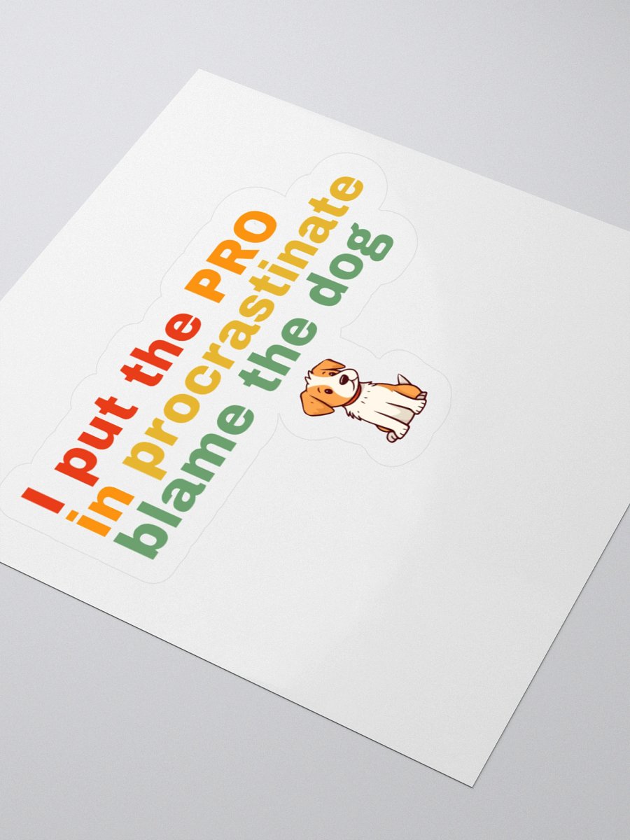 Procrastination Pup Kiss Cut Stickers product image (8)