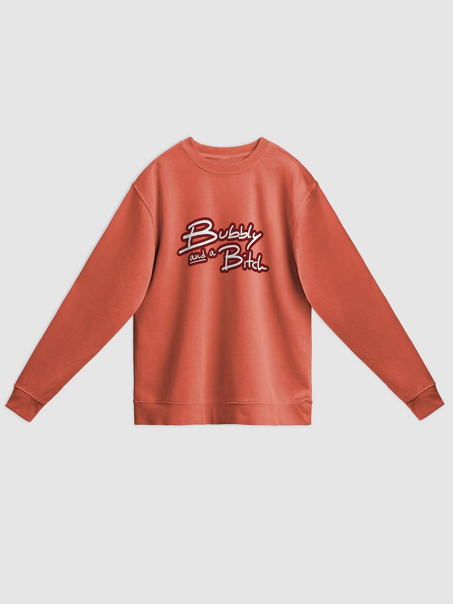 Bubbly and a B*tch (lined design, #6D1616 ) printed pigment crewneck product image (8)