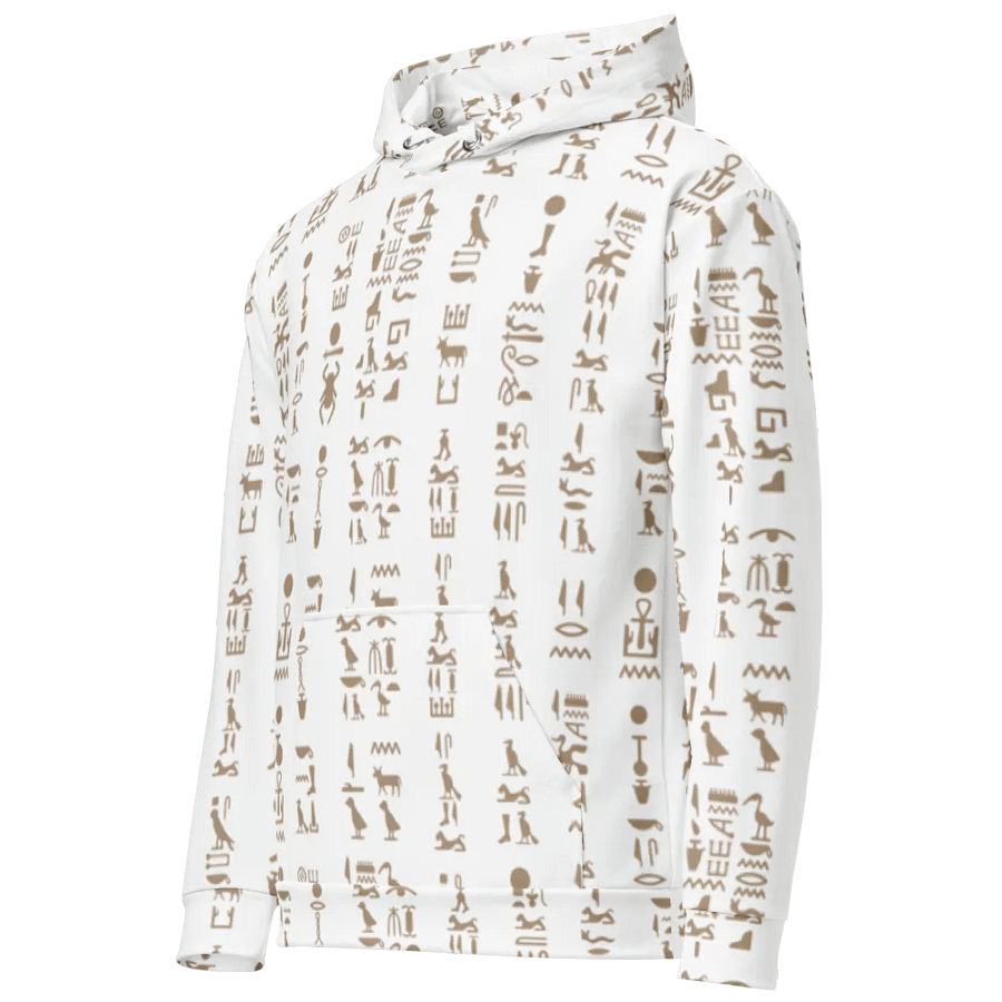Isis White Hieroglyphs Detail Unisex Hoodie product image (2)
