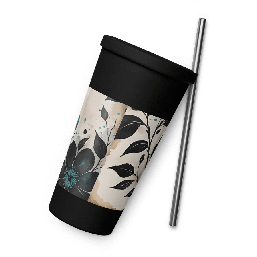 Teal Floral Grunge Aesthetic Tumbler product image (7)