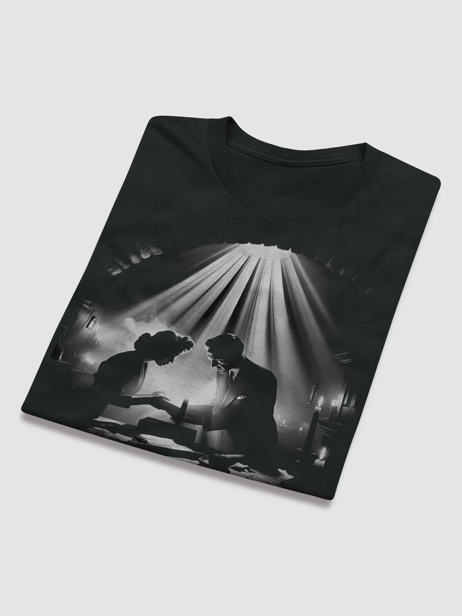 Noir Secrets: The Attic Conspiracy (Front Print Womens Tee) product image (5)
