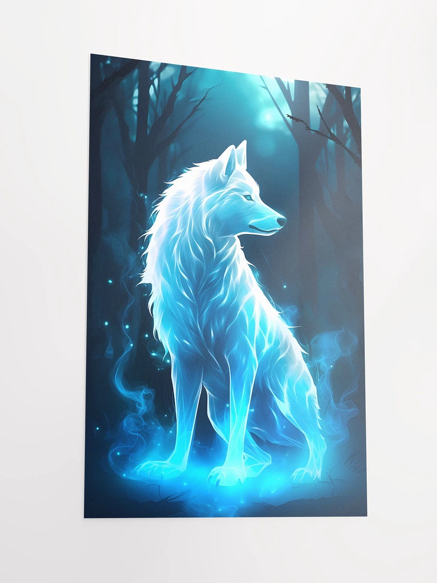 Enchanted Glowing White Wolfe Guardian of the Magic Forest Matte Poster product image (4)