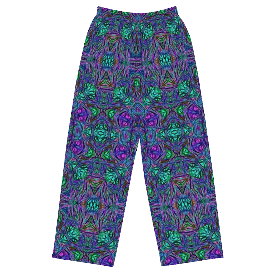 Blue Green Purple Kaleidoscope Wideleg Pants product image (2)