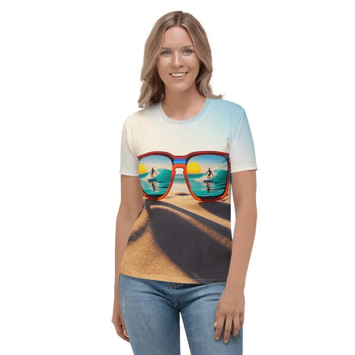 Surfing Sunset Reflection Women's T-Shirt product image (1)