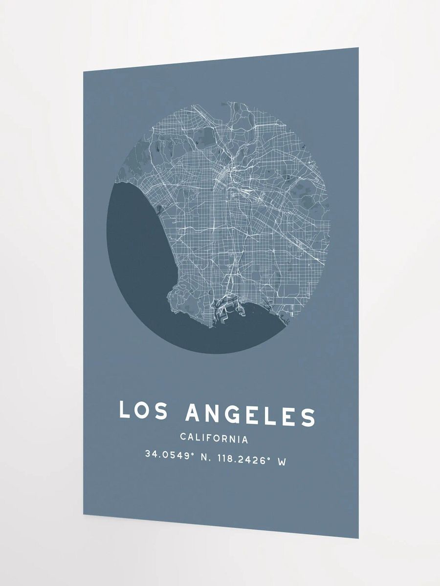 Los Angeles Street Map Poster – Blue Minimalist Circular City Art product image (6)