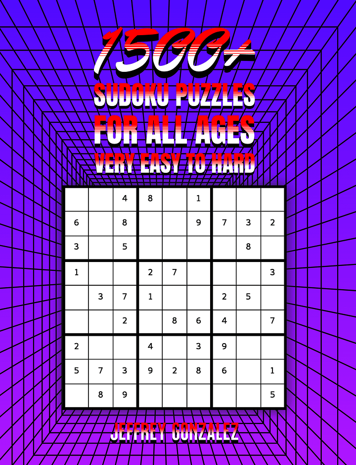 1500+ Sudoku Puzzles for All Ages: Very Easy to Hard - Printable E-Book PDF product image (1)