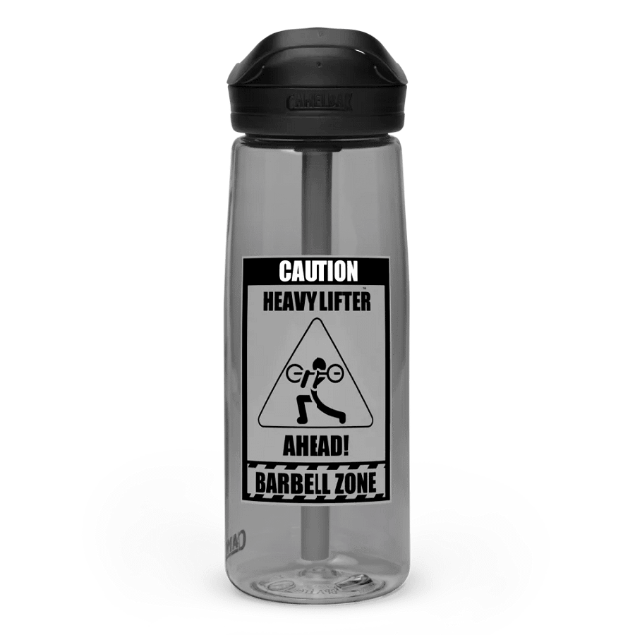 Caution Heavy Lifter Ahead-Barbell Zone: Sports Water Bottle product image (1)