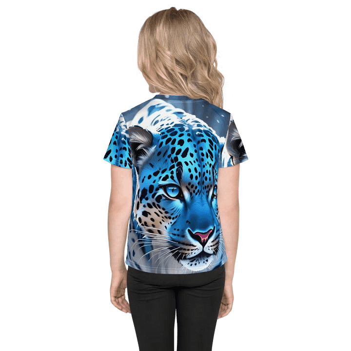 Electric Blue Leopard Kids T-Shirt product image (2)