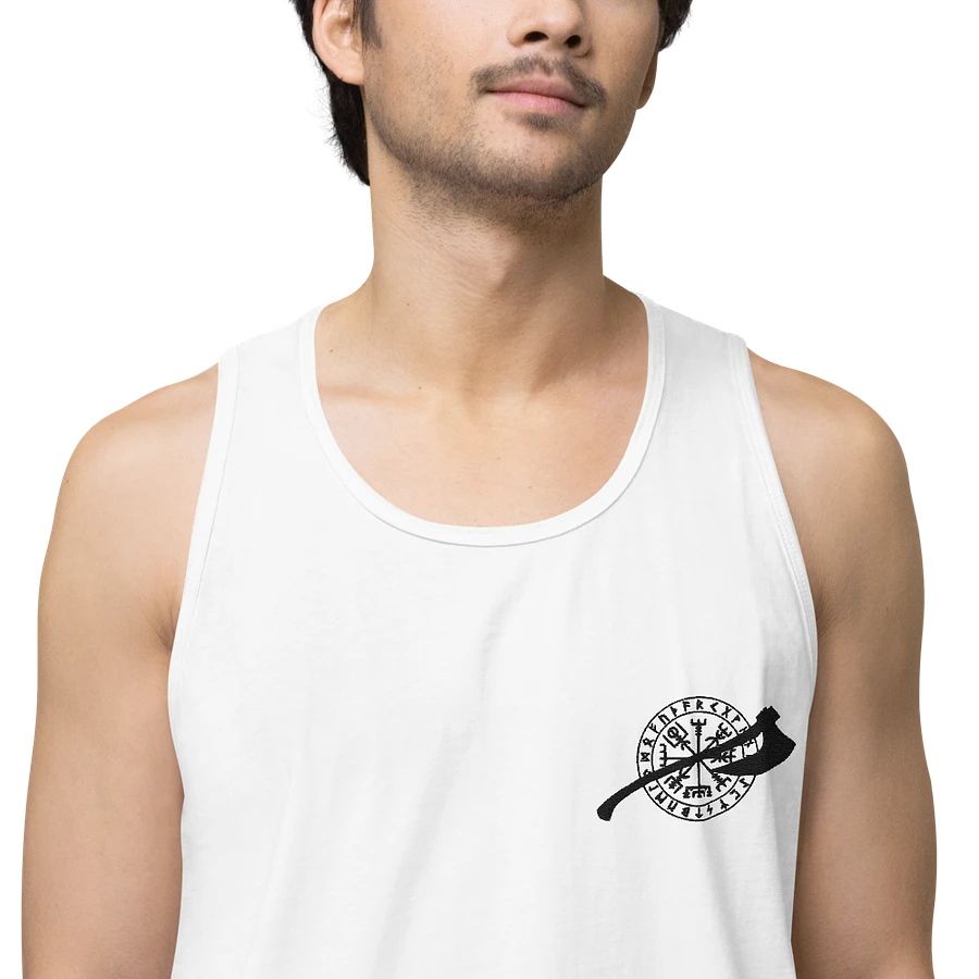 VEGVISIR & AXE - Tank Top Men Black Embroidery product image (5)