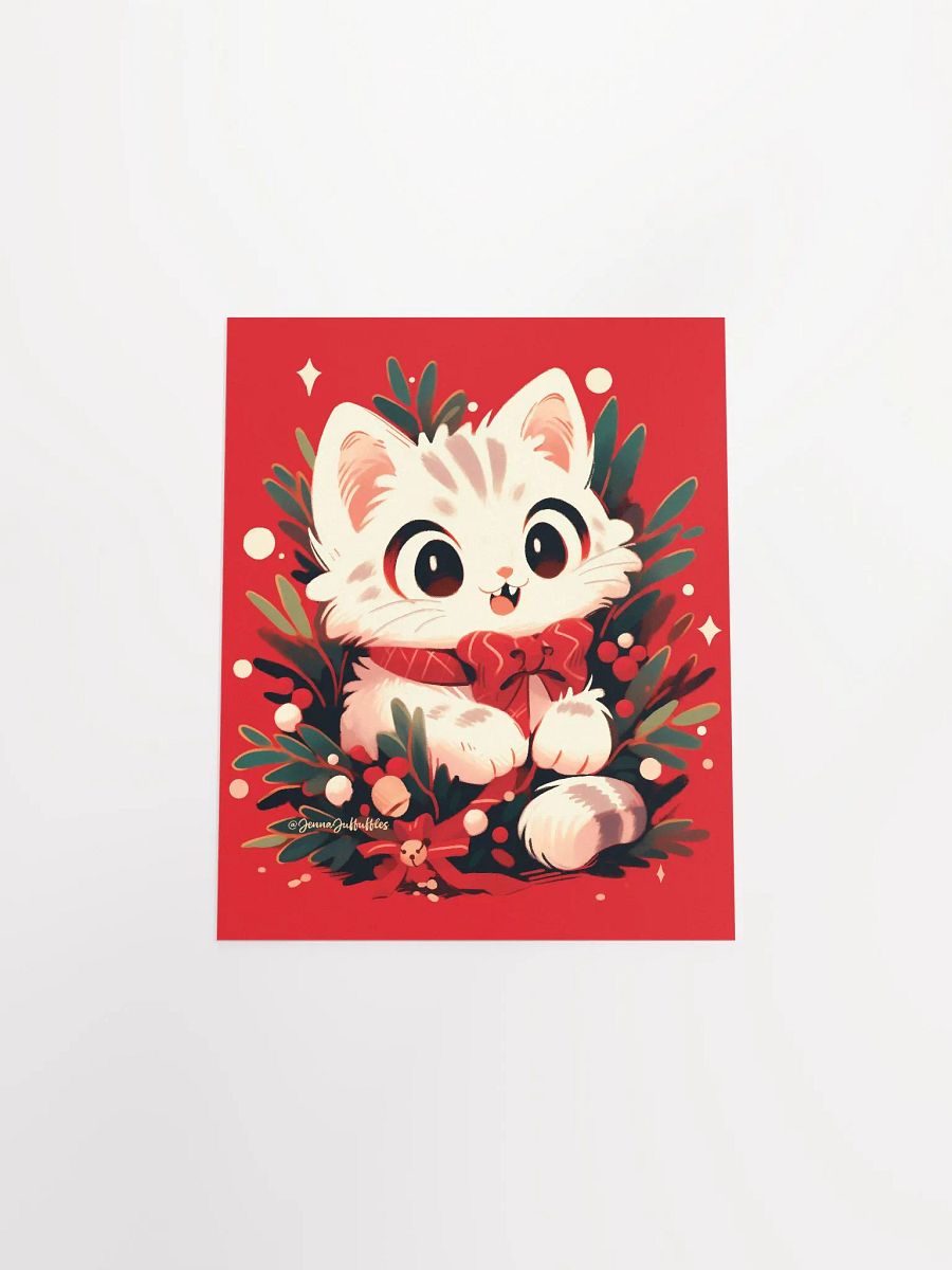 Holiday Holly Cat | Matte Paper Print product image (5)