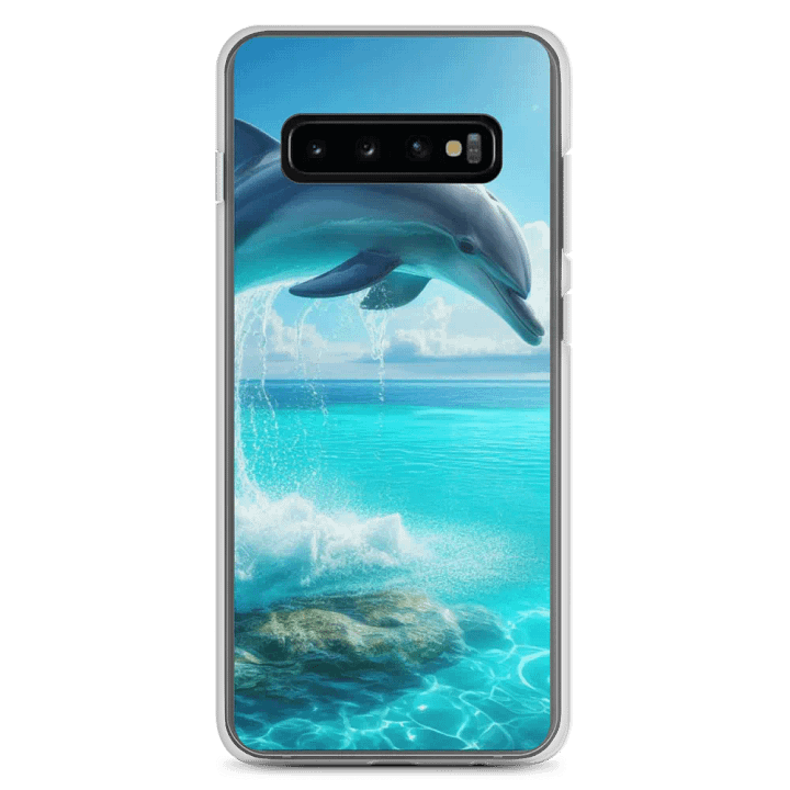 Leaping Dolphin Clear Samsung® Case | AI Design product image (2)