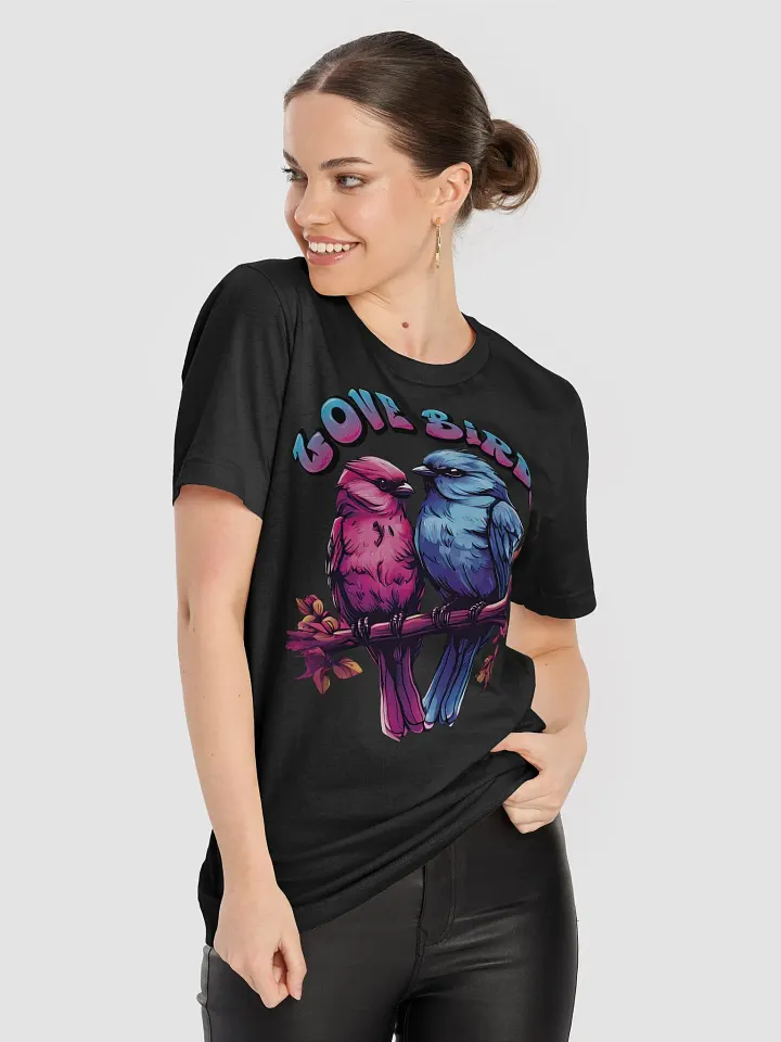 Love Birds Elegant T-Shirt - Colorful & Stylish Bella Canvas 3001 Super Soft Tee for Couples product image (2)