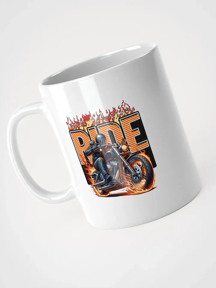Ride Motorcycle Flaming White Mug product image (2)
