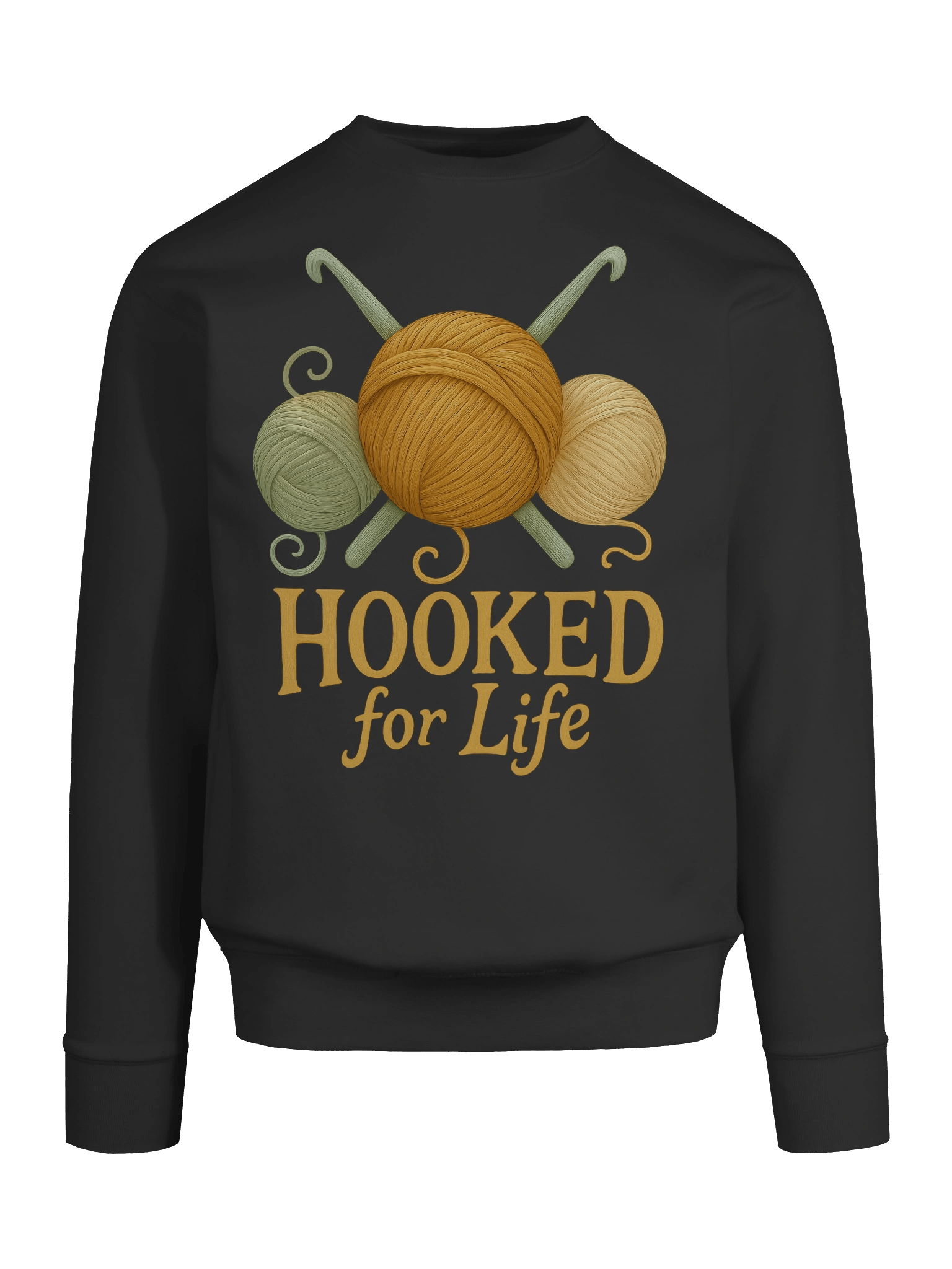 Hooked for Life Sweatshirt - Funny Crochet Shirt Gift for Knitters & Yarn Lovers product image (33)