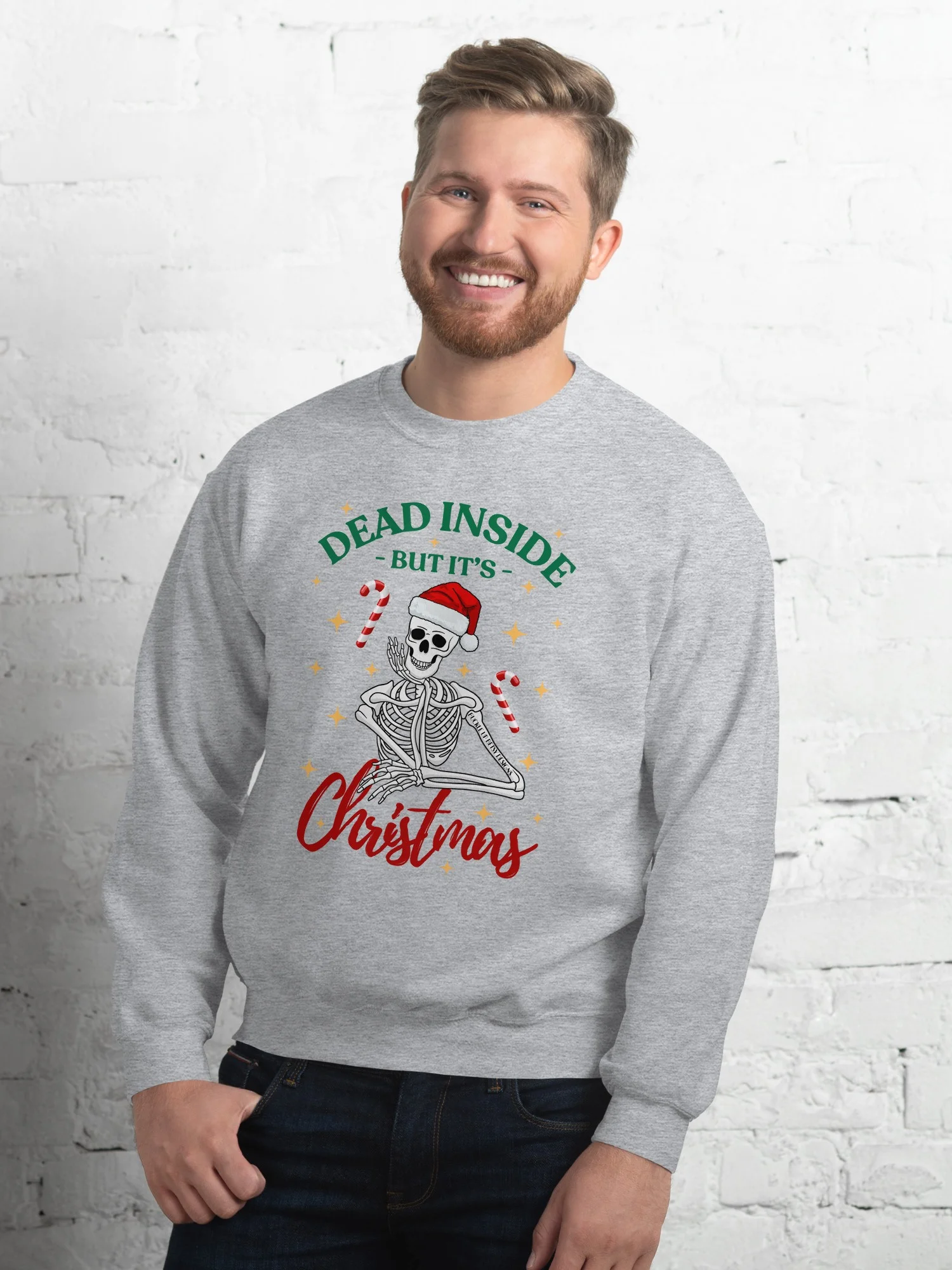 Holiday - Skeleton - Dead Inside But It's Christmas sweatshirt product image (15)
