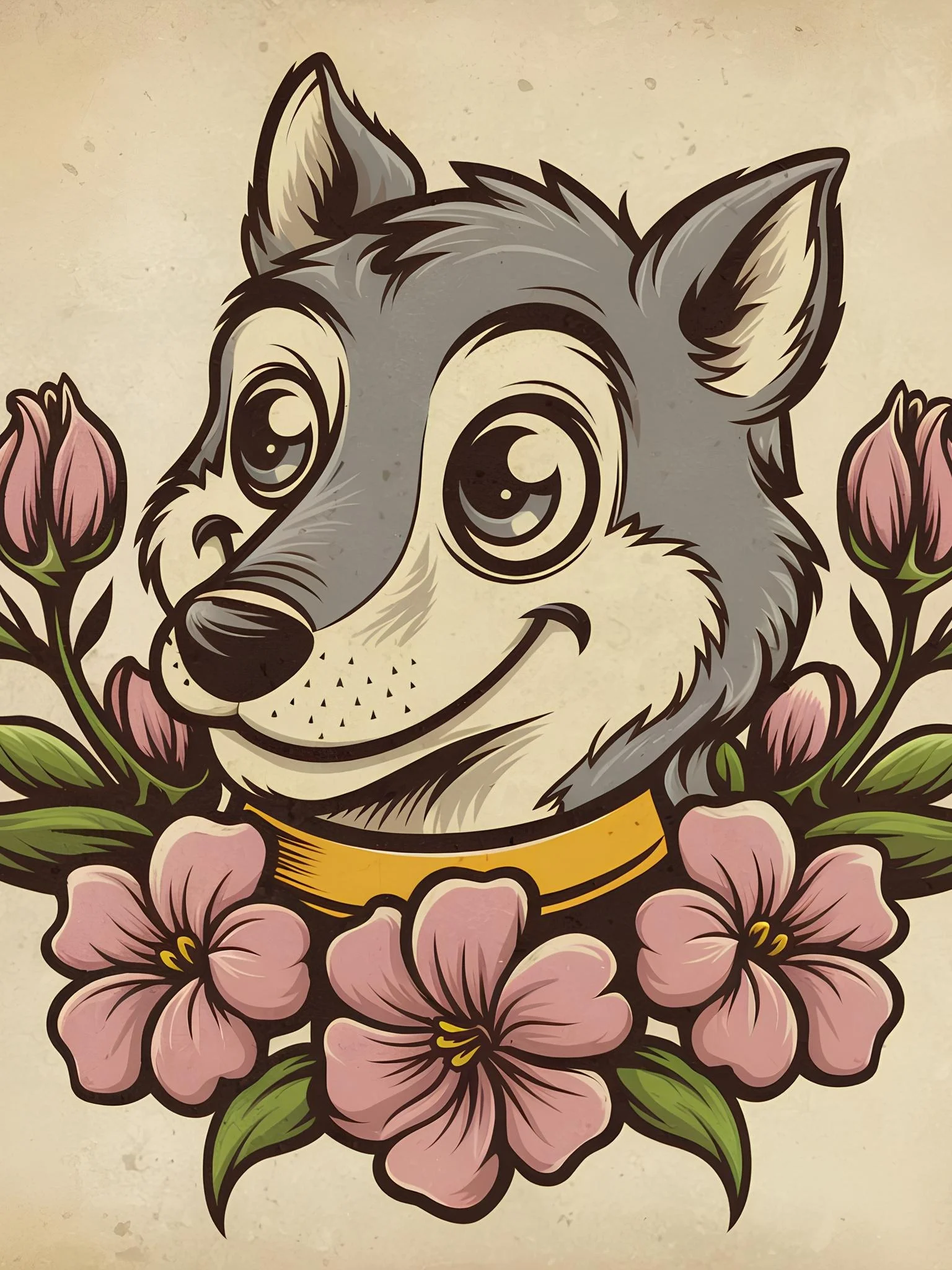 New Digital Product downloadable cartoon wolf graphic product image (1)