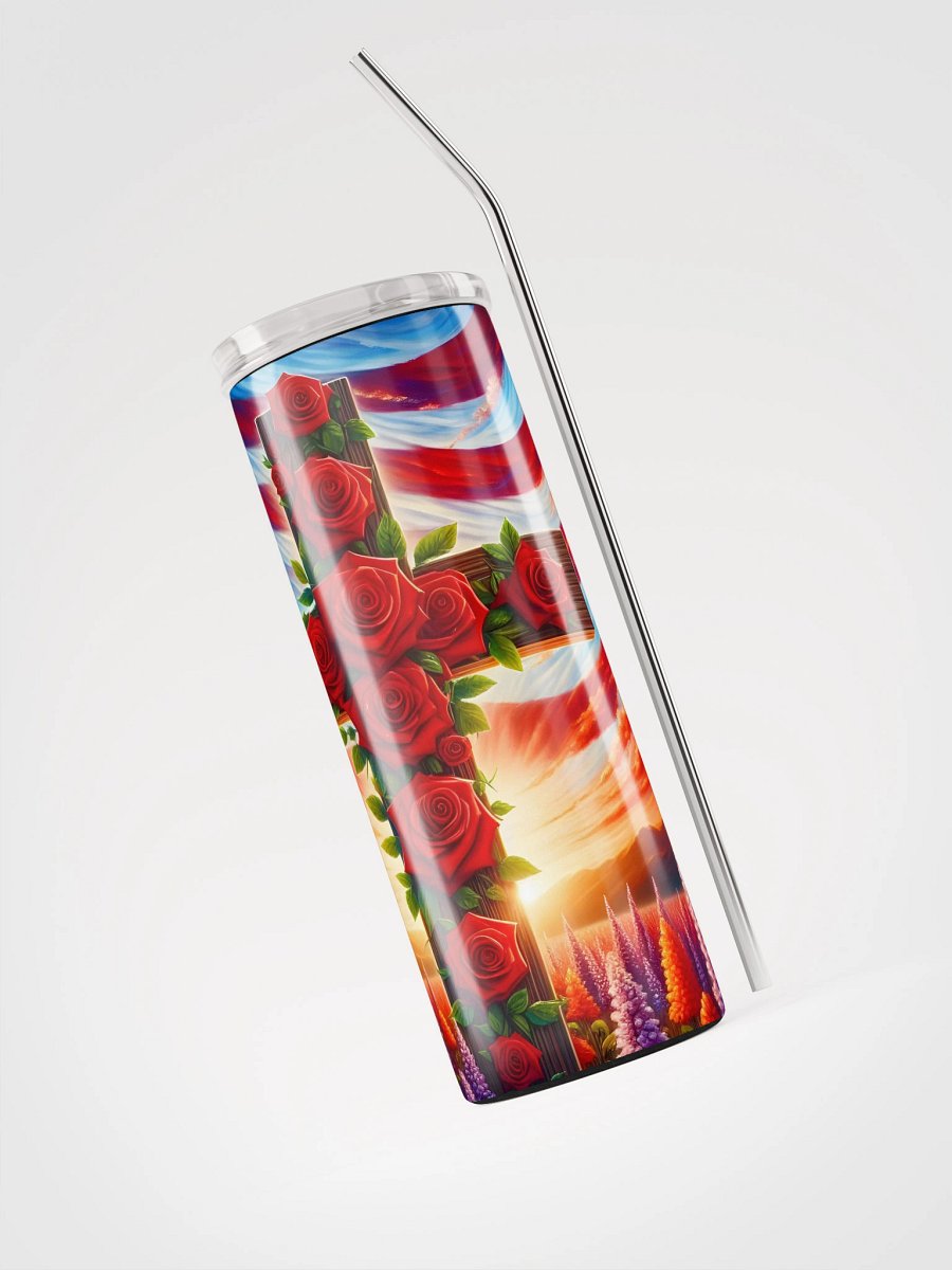 Lift Me Up Lord Faith Cross American Flag 20 Oz Tumbler product image (3)