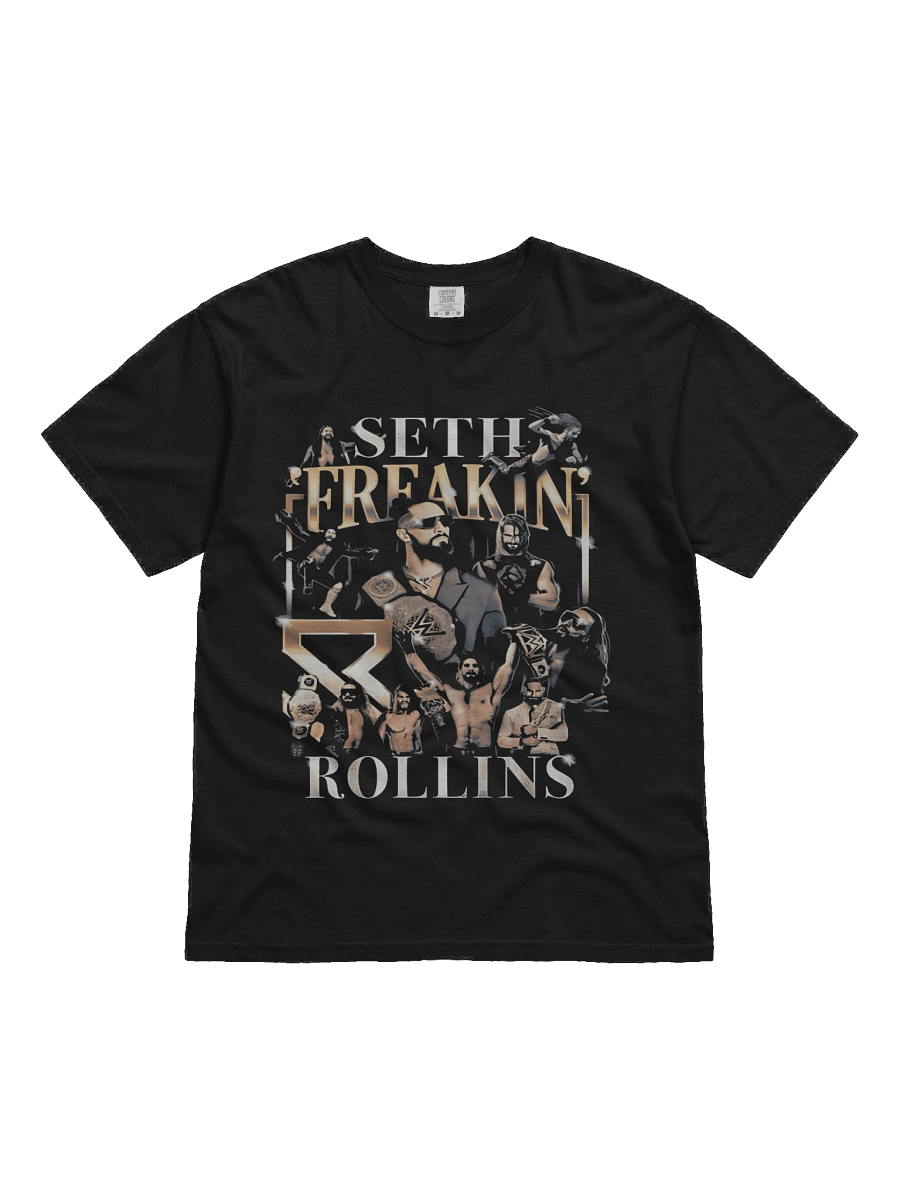 Men's Black Seth Rollins Montage Boxy T-Shirt product image (1)
