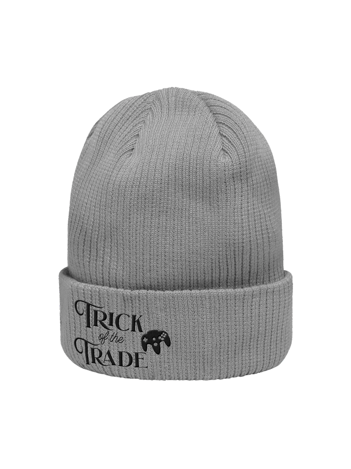 Knitted Beanie "Trick of the Trade" (Black text) product image (2)