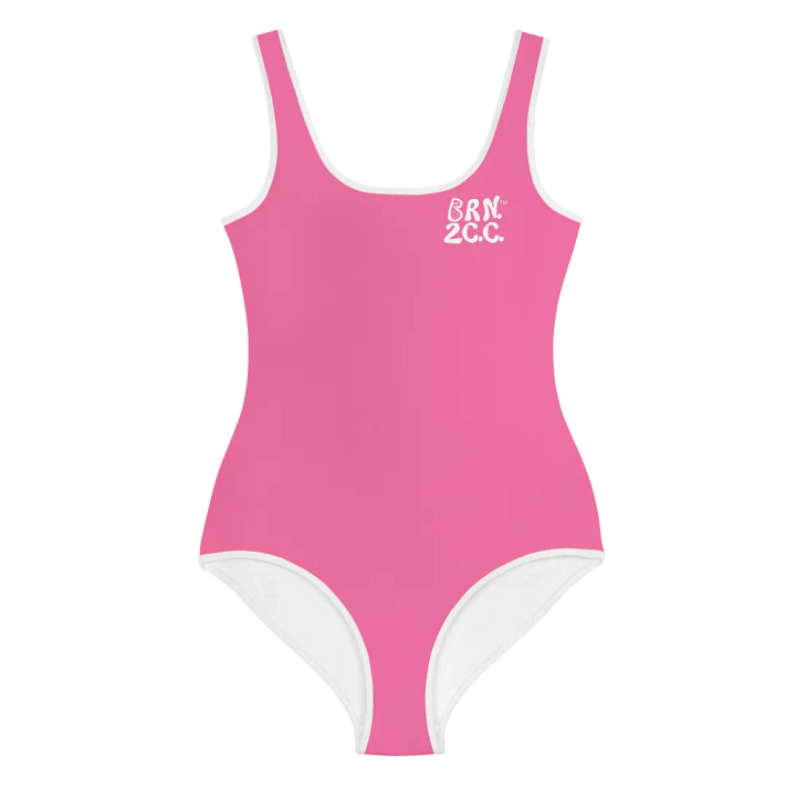 💖Girls' | Youth | Pink Power Wave | BRN.2C.C.™ | Swimsuit 👙| White Logos product image (2)