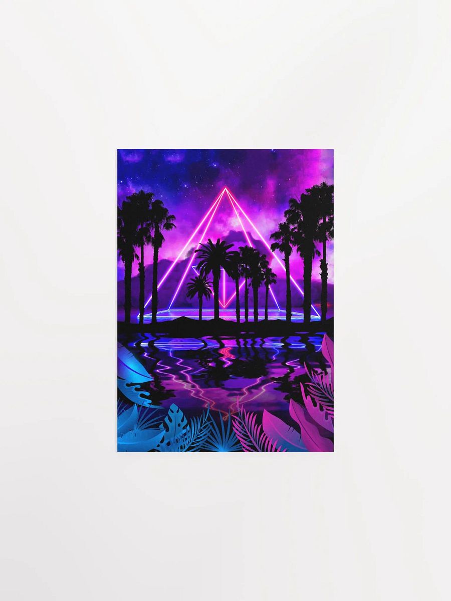 Neon palms landscape: Pyramid [synthwave/vaporwave/cyberpunk] — Aesthetic poster, retrowave poster, vaporwave poster, neon art, space poster product image (7)