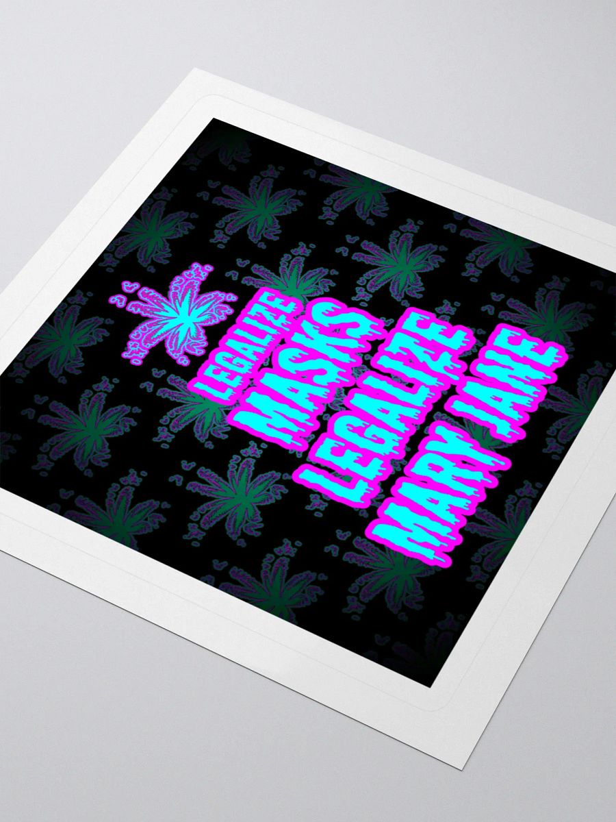 Legalize Masks Mary Jane Cannabis Sticker, Weird Weed Leaf Chronic Illness Art product image (3)