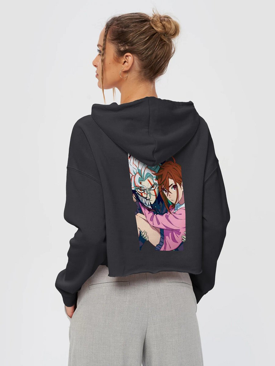XBOYI x DanDaDan | Hoodie Crop Momo x OKARUN — Amor Paranormal product image (4)