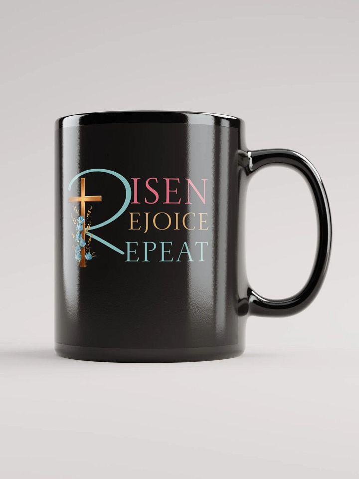 Risen Rejoice Repeat Floral Cross Ceramic Mug product image (1)