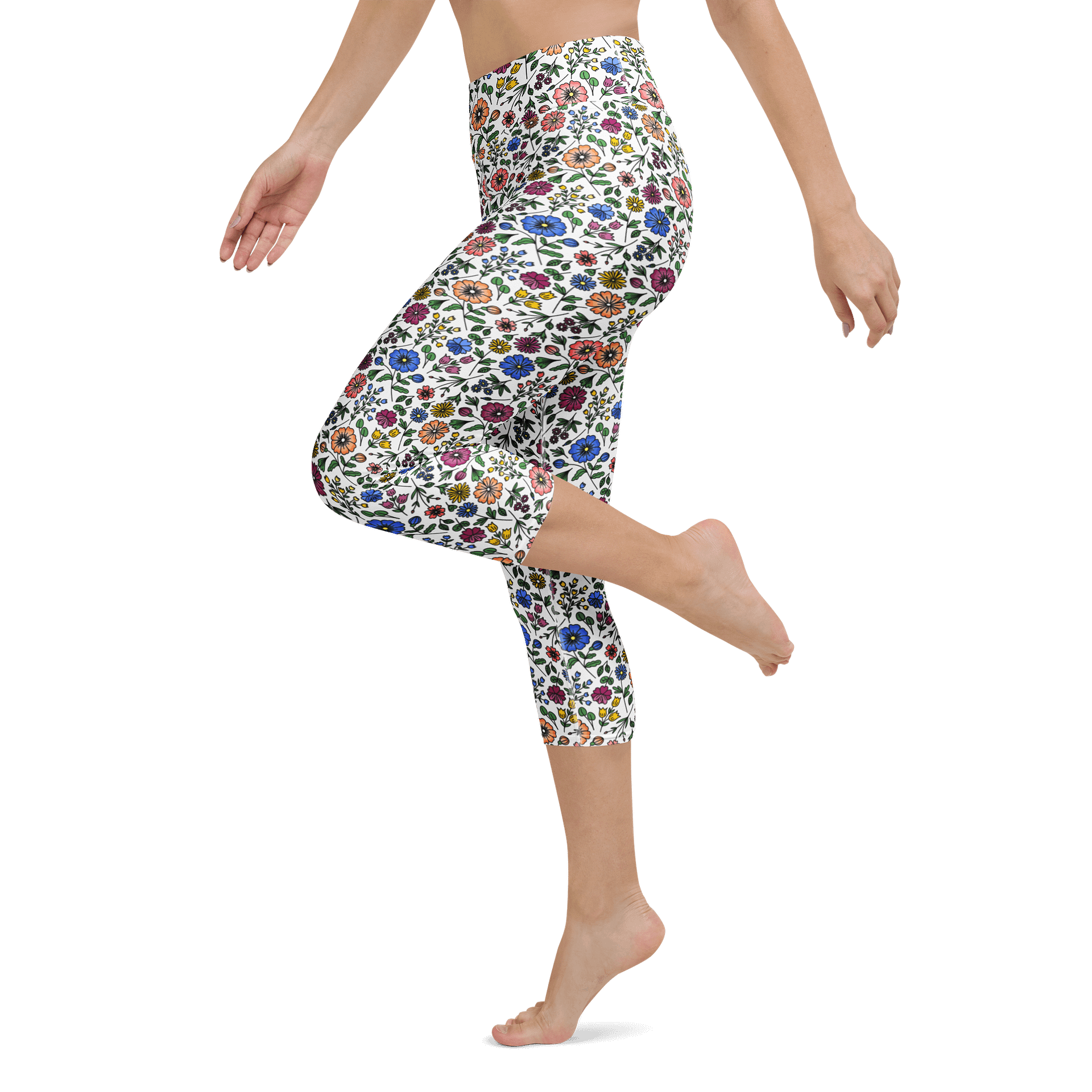Floral Capri Yoga Pants – High-Waisted, Comfortable & Stylish product image (5)