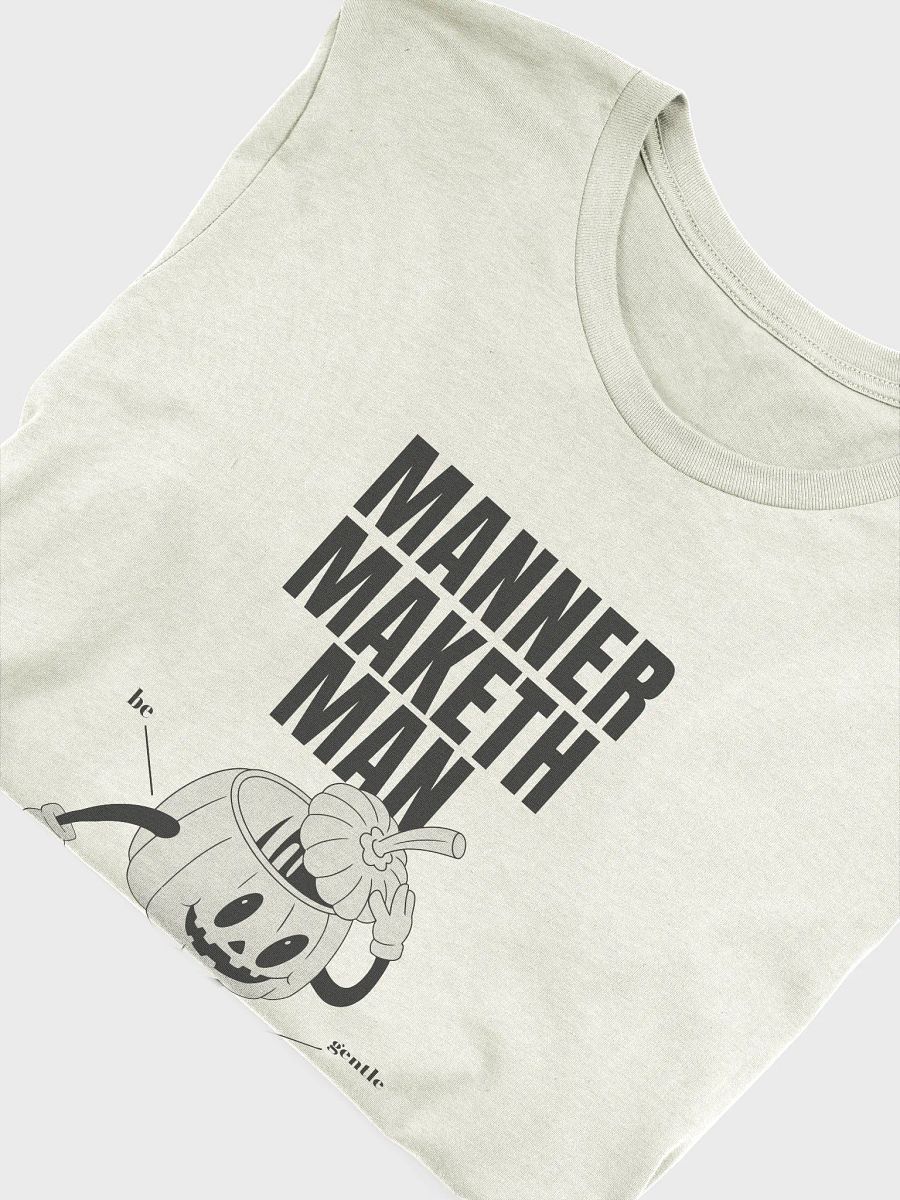 Manner maketh man retro T-shirt, pumpkin halloween funny Tee product image (5)