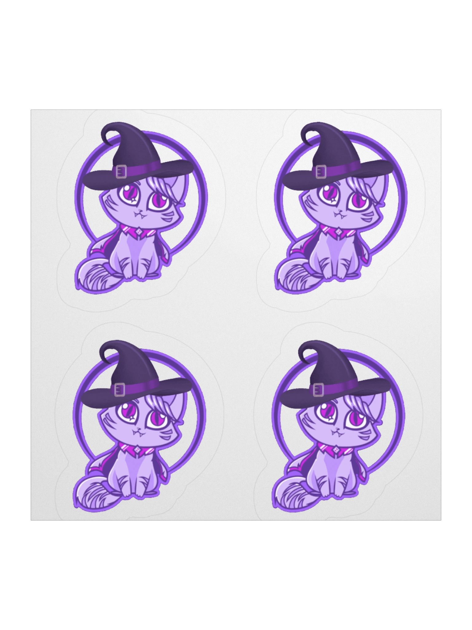 Spooky Witch Cat - Kiss Cut Stickers product image (1)
