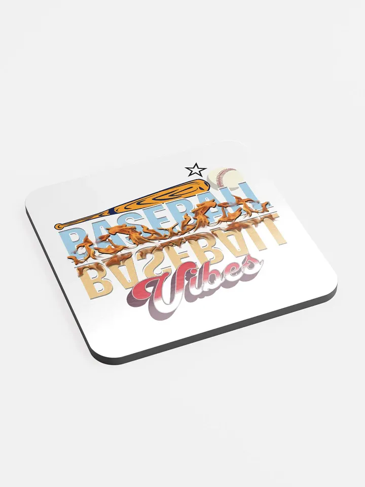 Baseball Flaming Vibes Cork Coaster product image (2)