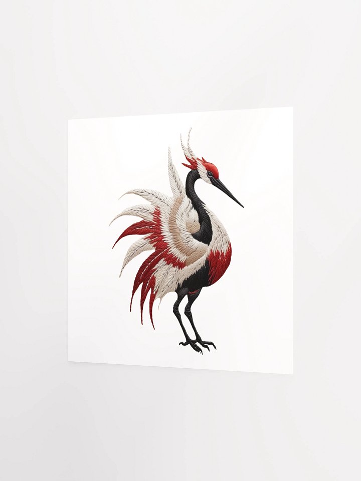 Elegant Crane Embroidery Poster product image (7)