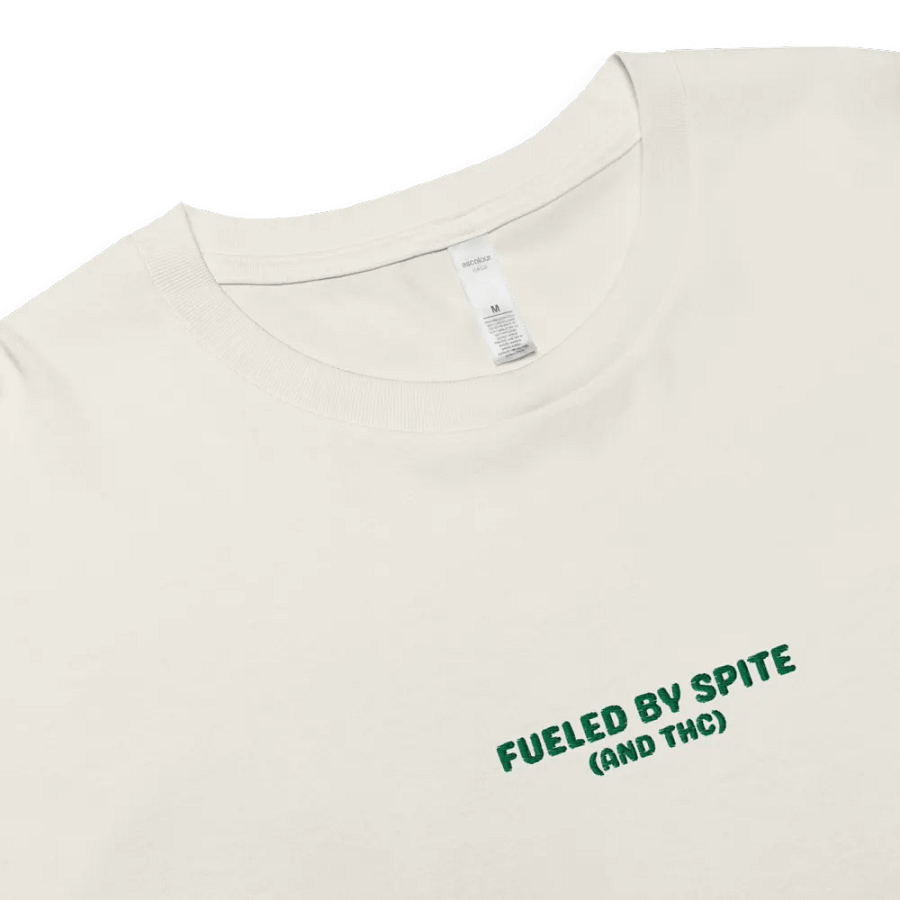 FUELED BY SPITE (green thread) embroidered cotton crop top product image (9)