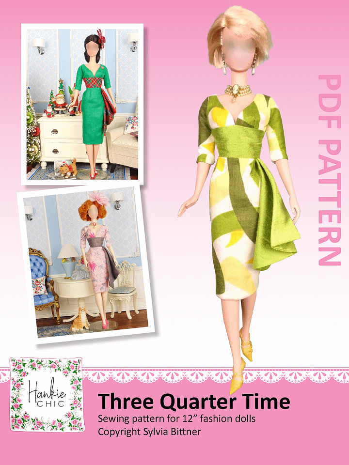 Three-Quarter Time sewing pattern for 12" fashion dolls product image (1)