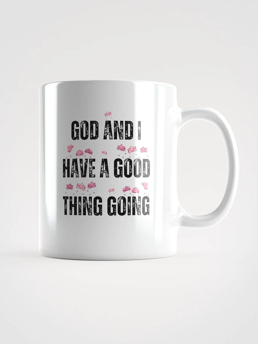 "GOD & I" Floral White Glossy Mug product image (3)