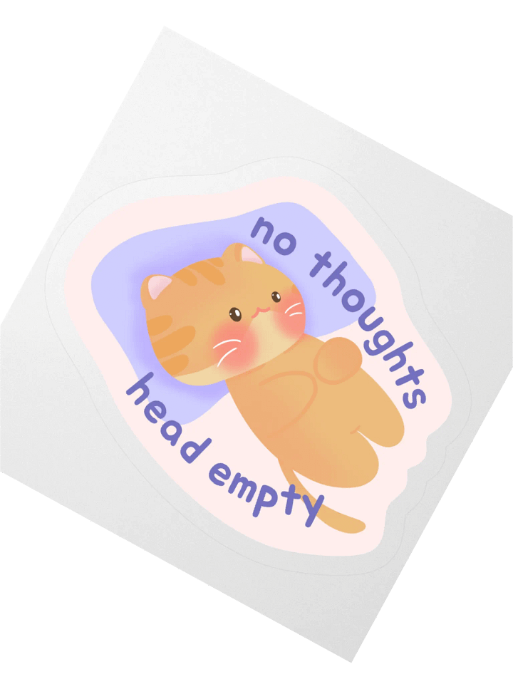 No thoughts, Head Empty Vinyl Sticker product image (2)