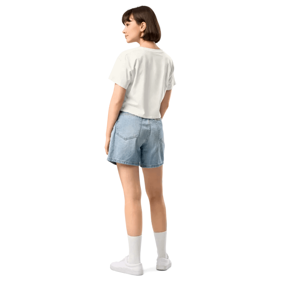 EXCLAIMING MENTALLY (L.C., lake) embroidered cotton crop top product image (7)