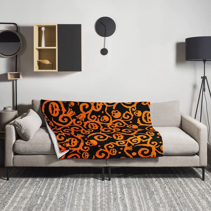 Scary Pumpkins Skull Blanket product image (4)