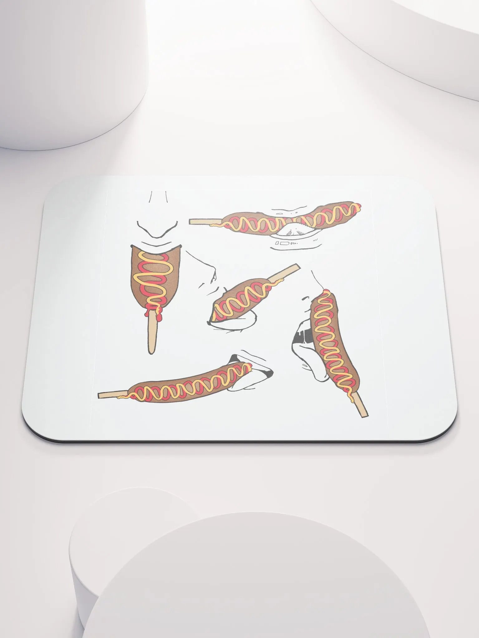 Eating Corn Dog Mouse Pad product image (1)