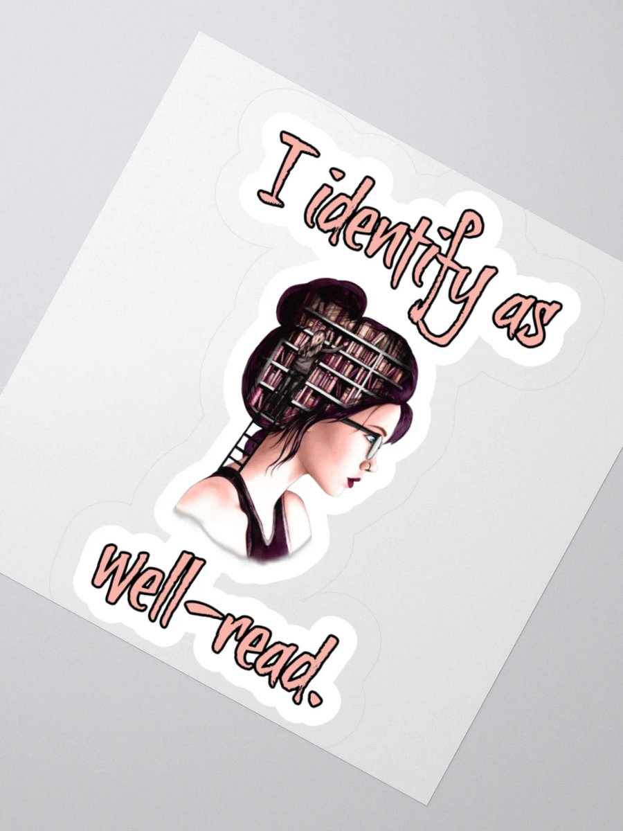 I Identify As Well-Read (Library In Her Head) Sticker product image (5)