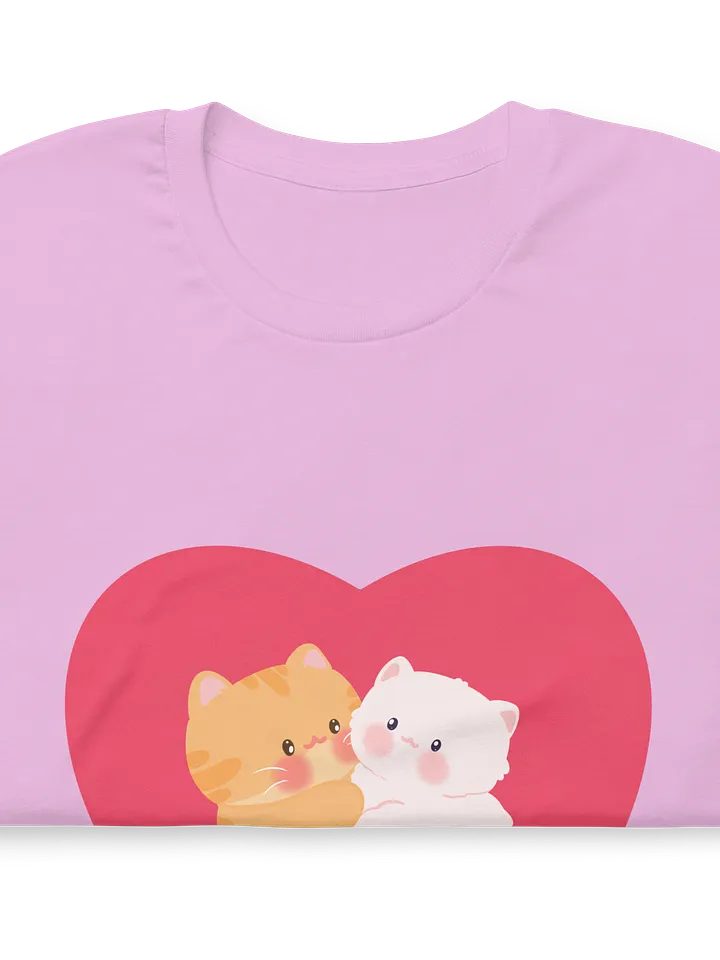 Heart Cats Duo Soft Cotton Unisex T-shirt product image (2)