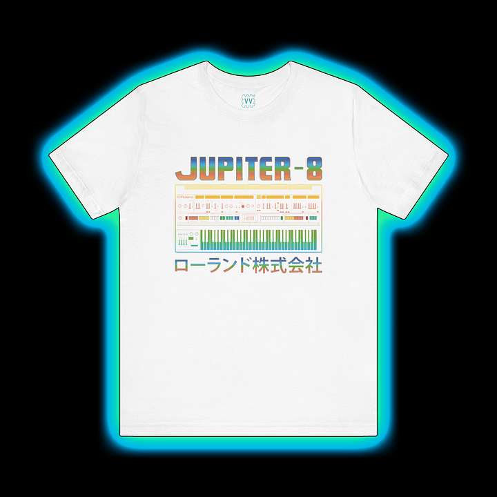 Jupiter 8 T-Shirt - Roland JP-8 Classic Synthesizer) by Vintage Voltage (COLOUR PRINT B) product image (1)