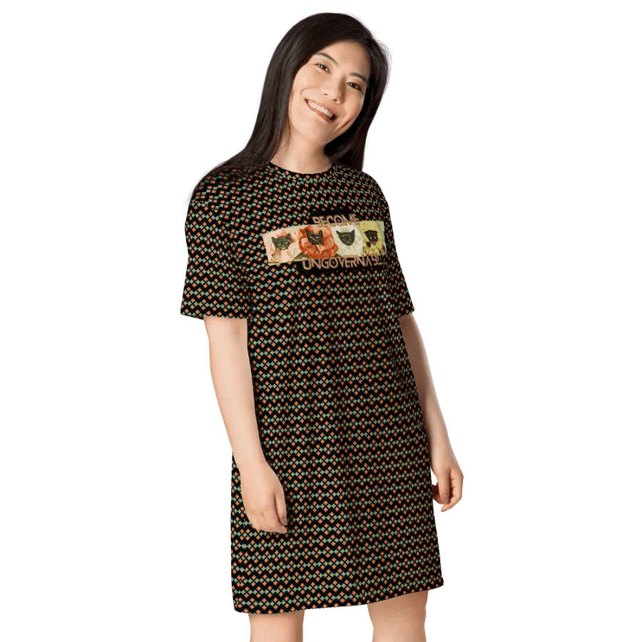 KC, Become Ungovernable (cats), Patterned Tee Dress product image (4)