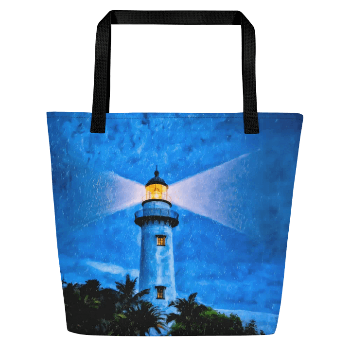 St Simons Island Lighthouse At Night – Georgia Tote Bag product image (1)